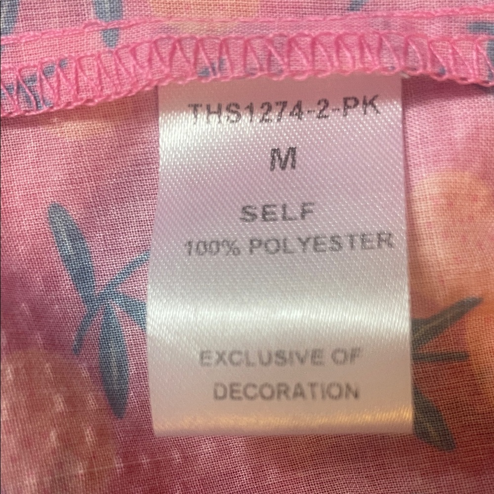 Anthropologie THML Ruffle Sleeve Pink Floral Blouse Size Medium - Picture 7 of 8